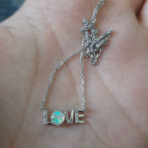 Adorable Opal Sterling Silver Love Set - Picture 5 of 10